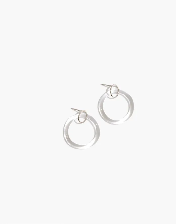 Women Jewelry Madewell Jane D039Arensbourg Small Circle Clear Glass Hoop Earrings Women Jewelry Madewell Jane D039Arensbourg Small Circle Clear Glass Hoop Earrings