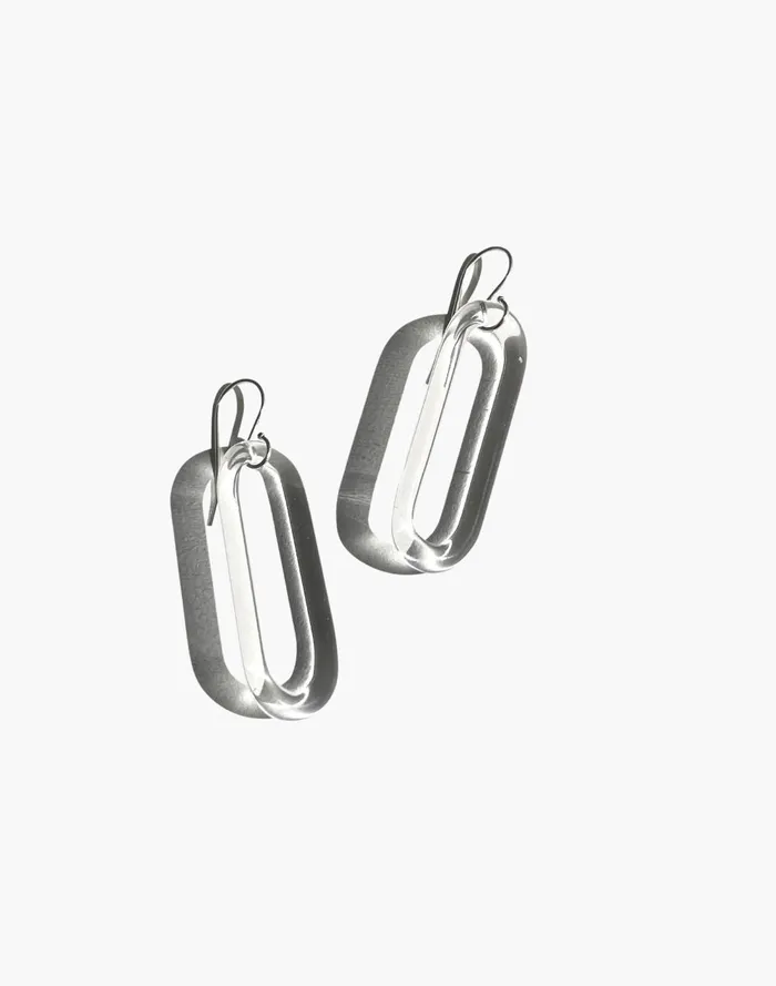 Women Jewelry Madewell Jane D039Arensbourg Small Oval Clear Glass Earrings
