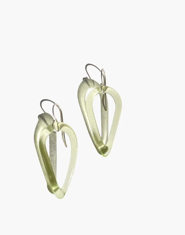 Women Jewelry Madewell Jane D039Arensbourg Small Teardrop Lime Glass Earrings