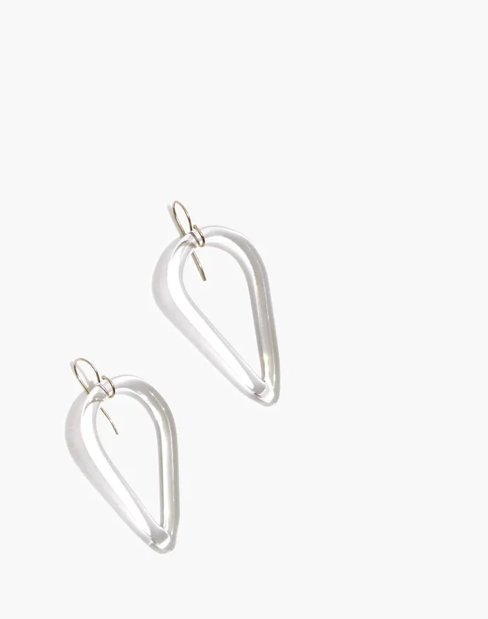 Women Jewelry Madewell Jane D039Arensbourg Teardrop Clear Glass Earrings