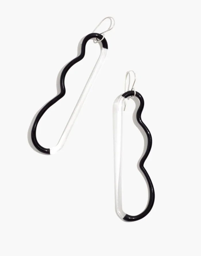 Women Jewelry Madewell Jane D039Arensbourg Wave Black And Clear Glass Earrings Women Jewelry Madewell Jane D039Arensbourg Wave Black And Clear Glass Earrings