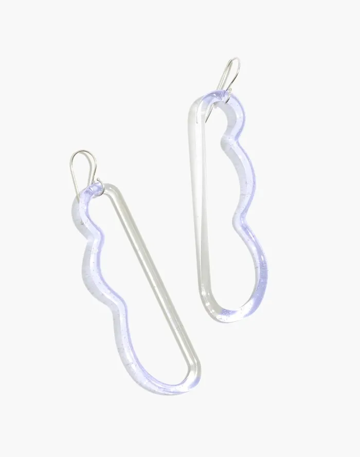 Women Jewelry Madewell Jane D039Arensbourg Wave Lilac And Clear Glass Earrings Women Jewelry Madewell Jane D039Arensbourg Wave Lilac And Clear Glass Earrings