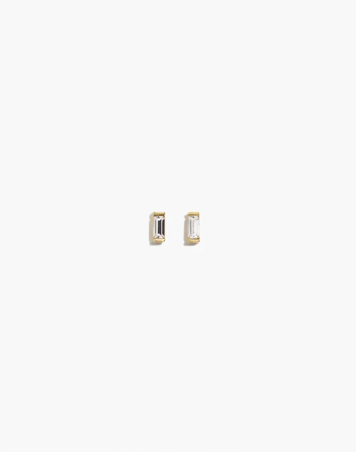Women Jewelry Madewell Katie Dean Jewelry 18k GoldPlated Crystal Baguette Stud Earrings