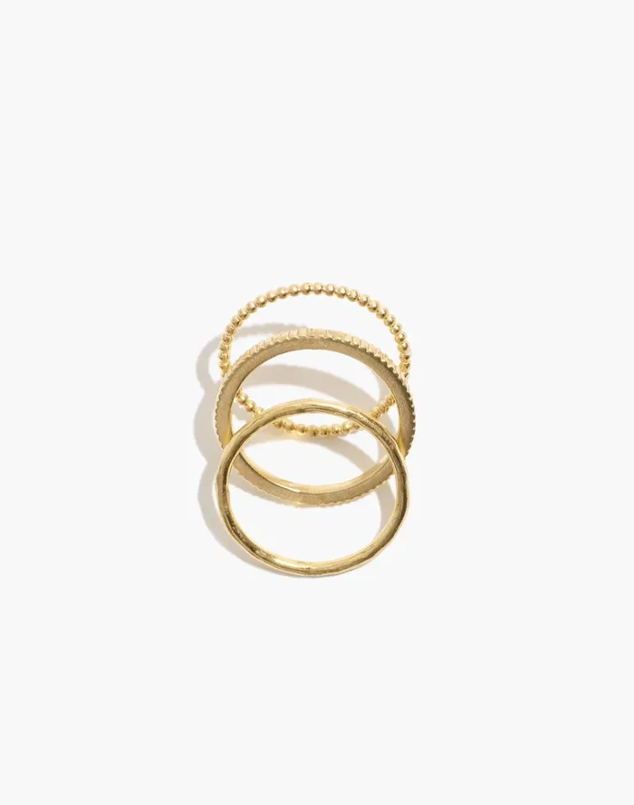 Women Jewelry Madewell Katie Dean Jewelry GoldPlated Minimal Ring Set