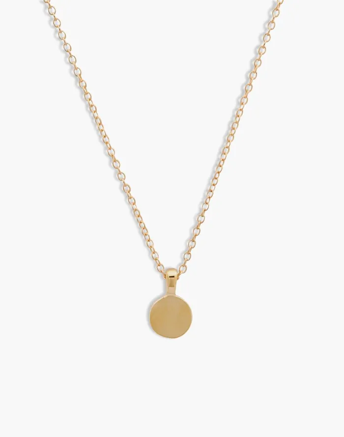 Women Jewelry Madewell Kinn 14k Gold Round Initial Disc Necklace