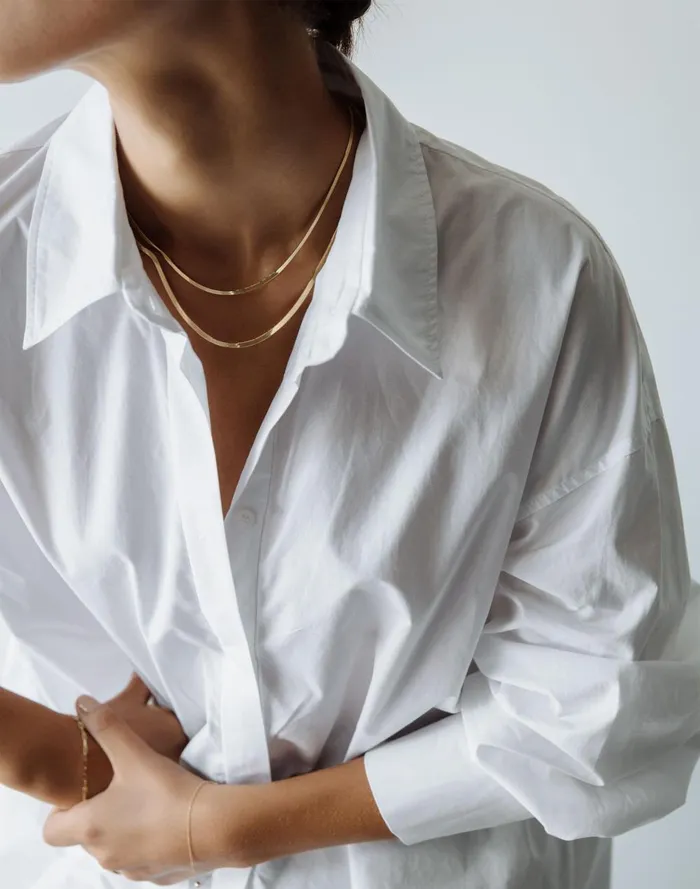 Women Jewelry Madewell Kinn Studio Carter Herringbone Chain Necklace