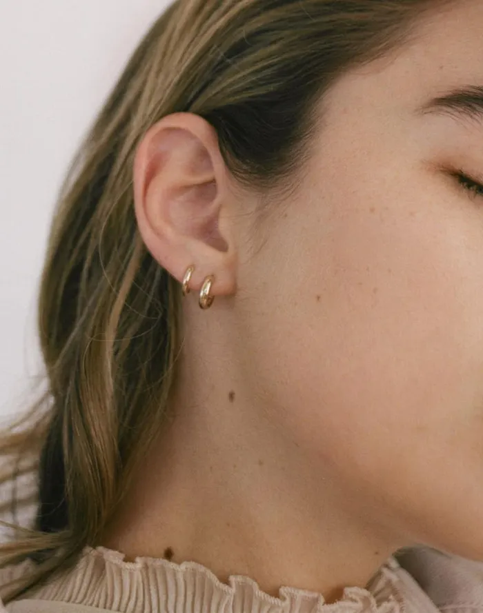 Women Jewelry Madewell Kinn Studio Petite Huggie Earrings