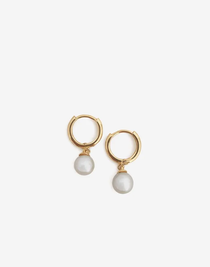 Women Jewelry Madewell Kinn Studio Round Pearl Huggie Earrings