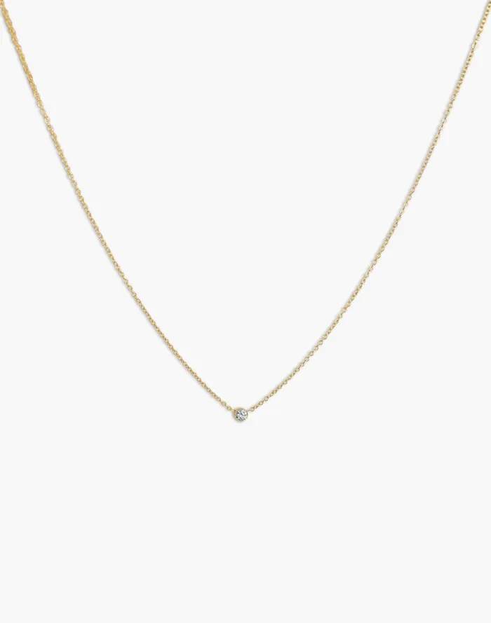 Women Jewelry Madewell Kinn Studio Solitaire Round Diamond Necklace