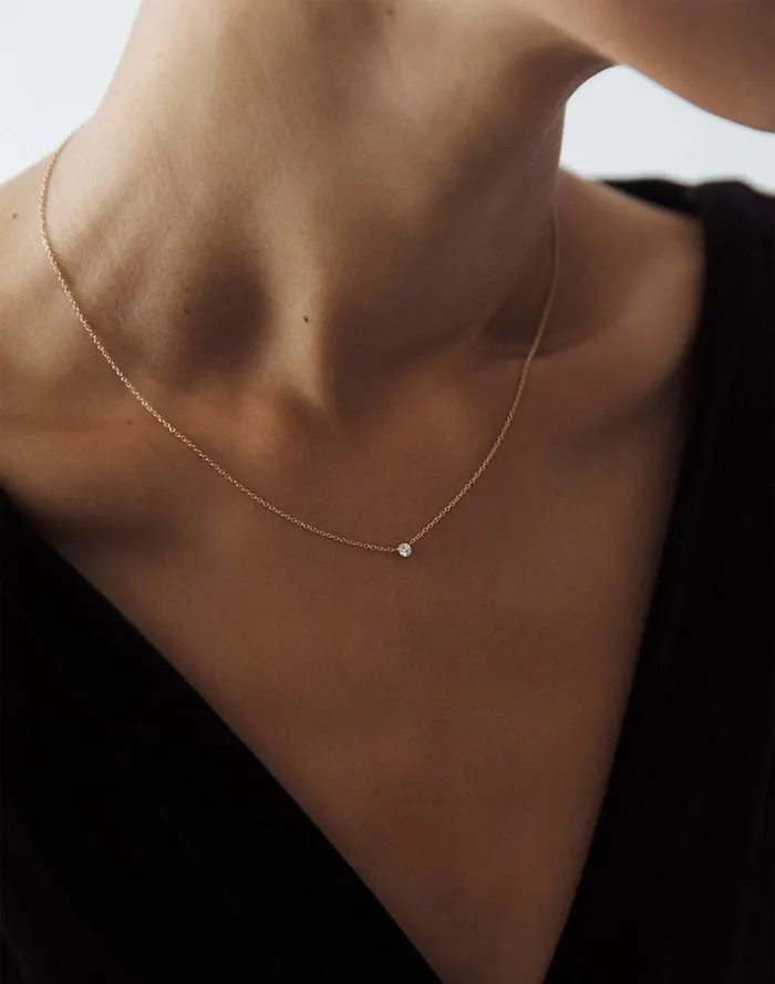 Women Jewelry Madewell Kinn Studio Solitaire Round Diamond Necklace