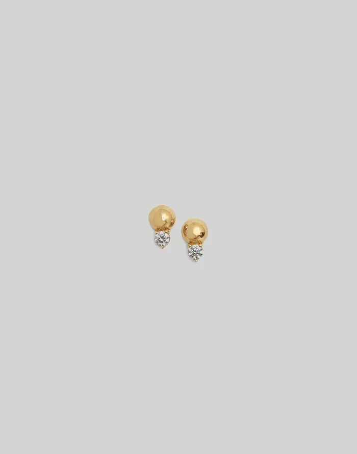 Women Jewelry Madewell Kinn Studio Violet Round Diamond Stud Earrings