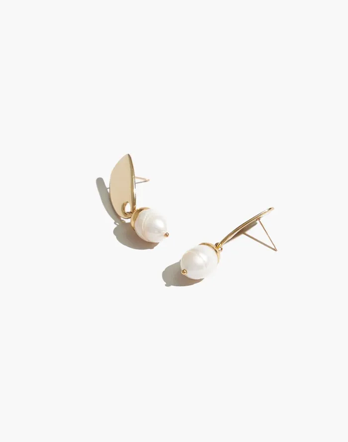 Women Jewelry Madewell Maslo Jewelry Cecilia Pearl Earrings Gold