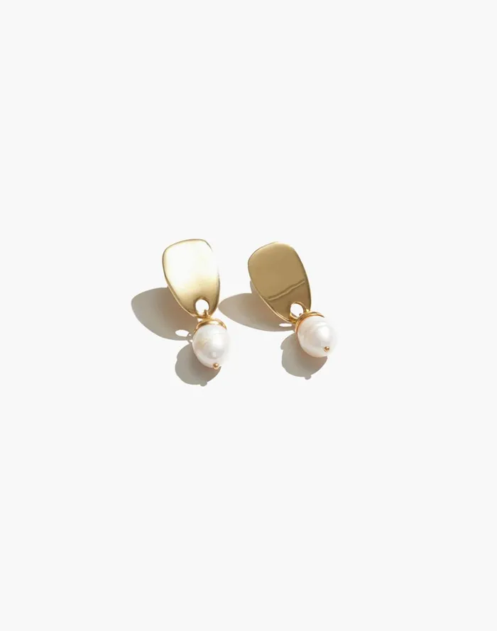 Women Jewelry Madewell Maslo Jewelry Cecilia Pearl Earrings Gold