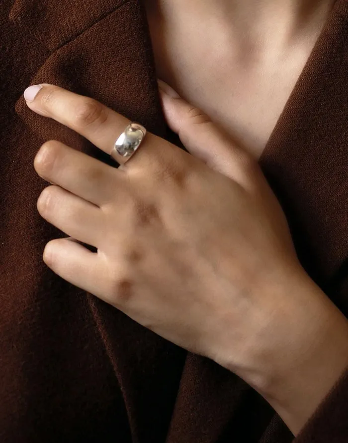 Women Jewelry Madewell Maslo Jewelry Domed Ring Sterling Silver