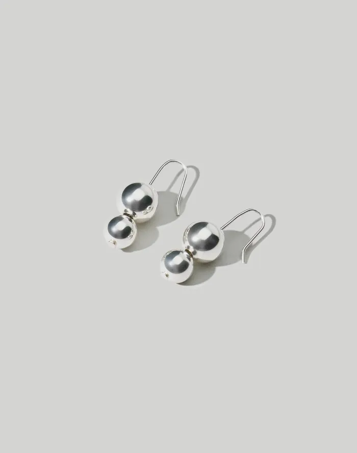 Women Jewelry Madewell Maslo Jewelry Double Orb Silver Earrings
