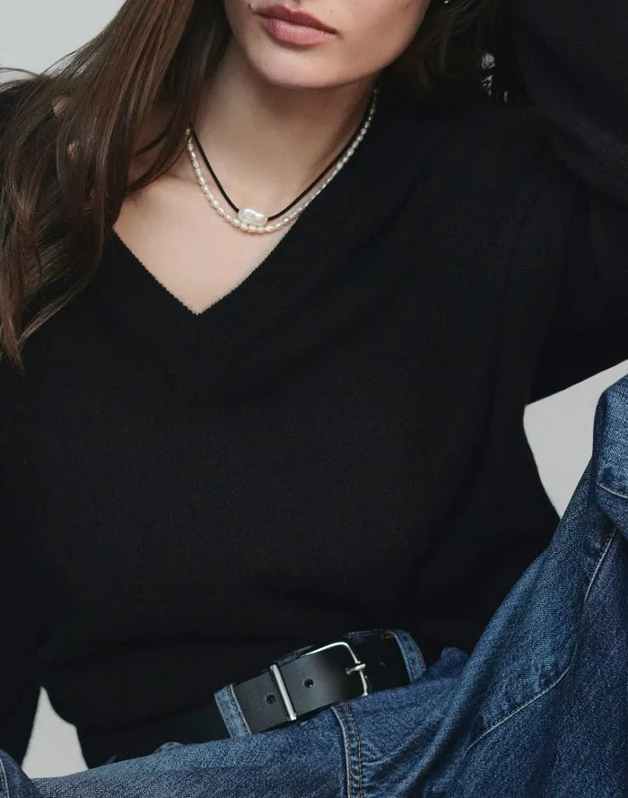 Women Jewelry Madewell Organic Freshwater Pearl Cord Necklace