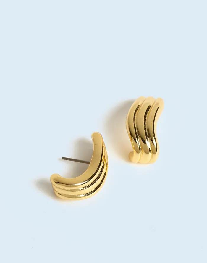 Women Jewelry Madewell Ribbed Wavy Statement Earrings