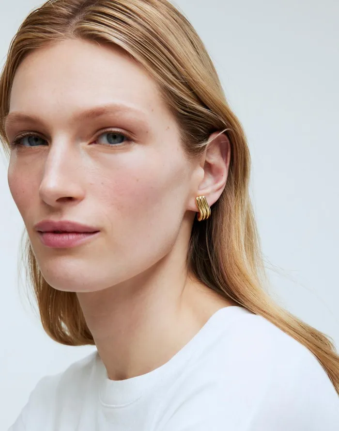Women Jewelry Madewell Ribbed Wavy Statement Earrings
