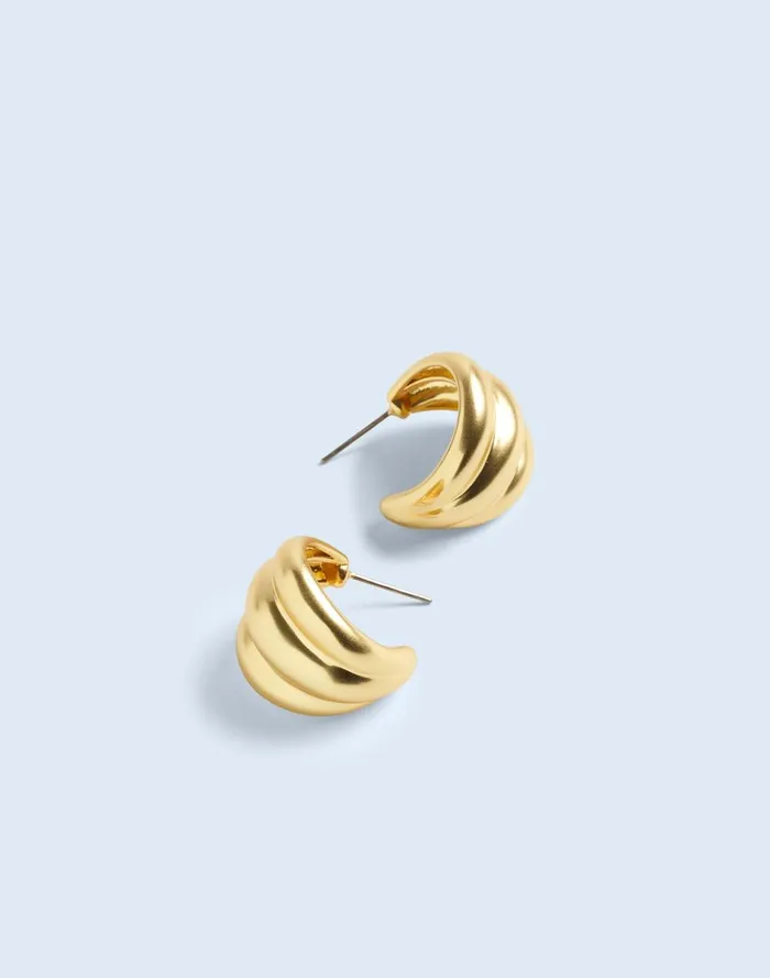 Women Jewelry Madewell Sculptural Chunky Ribbed Stud Earrings