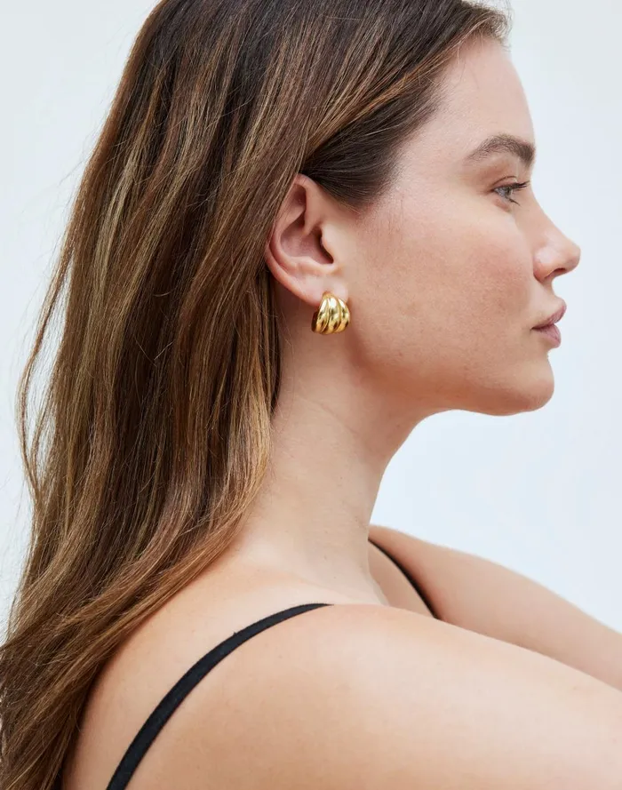 Women Jewelry Madewell Sculptural Chunky Ribbed Stud Earrings