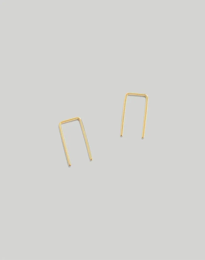 Women Jewelry Madewell Sheena Marshall Jewelry Tiny Staple Threader Earrings