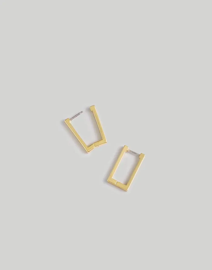 Women Jewelry Madewell Square Huggie Hoop Earrings