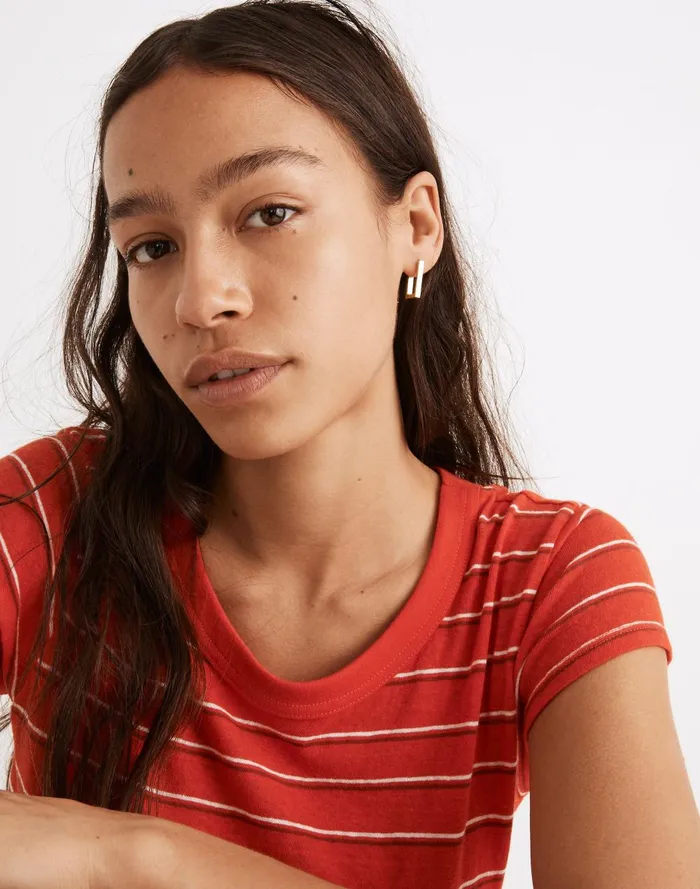 Women Jewelry Madewell Square Huggie Hoop Earrings