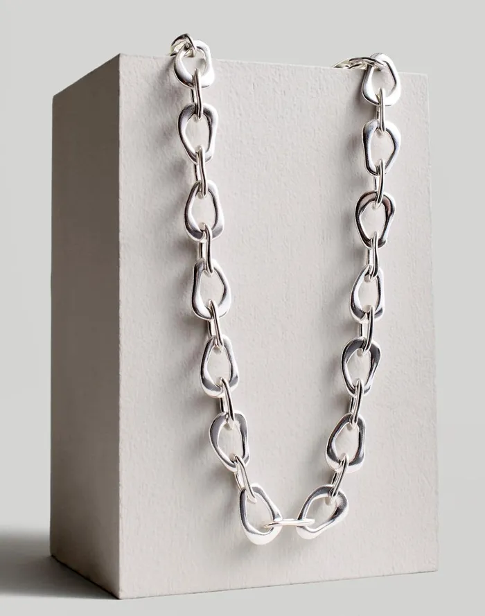 Women Jewelry Madewell The Sterling Silver Collection Chunky Chain Necklace