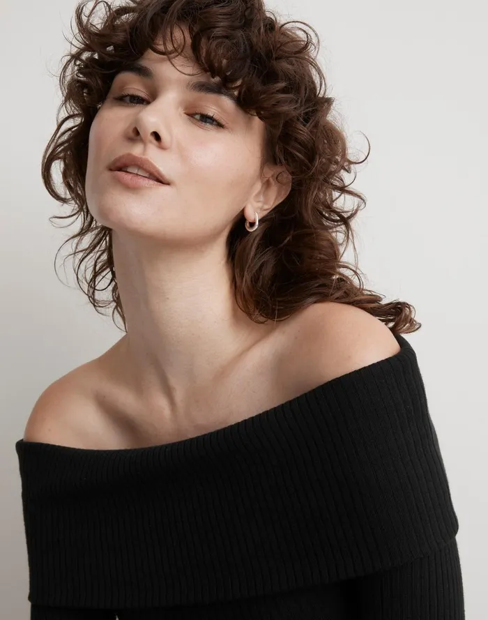 Women Jewelry Madewell The Sterling Silver Collection Chunky Huggie Hoop Earrings