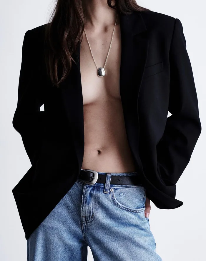 Women Jewelry Madewell The Sterling Silver Collection Chunky Pendant Necklace