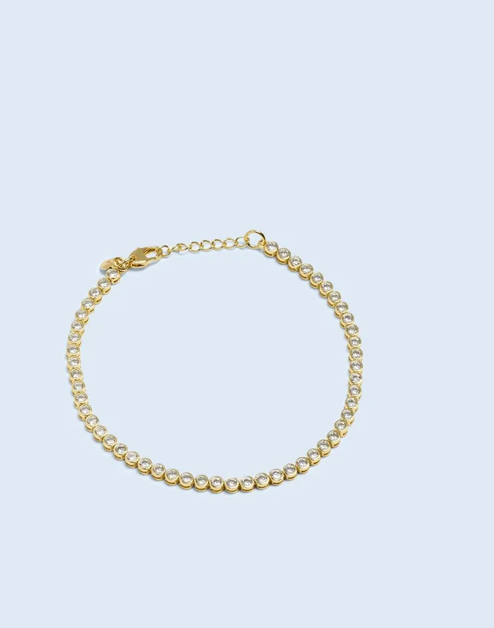 Women Jewelry Madewell The Tennis Collection Bezel Set Crystal Anklet