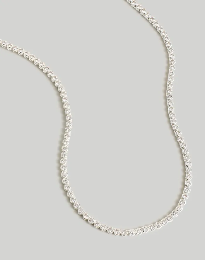 Women Jewelry Madewell The Tennis Collection Bezel Set Crystal Necklace