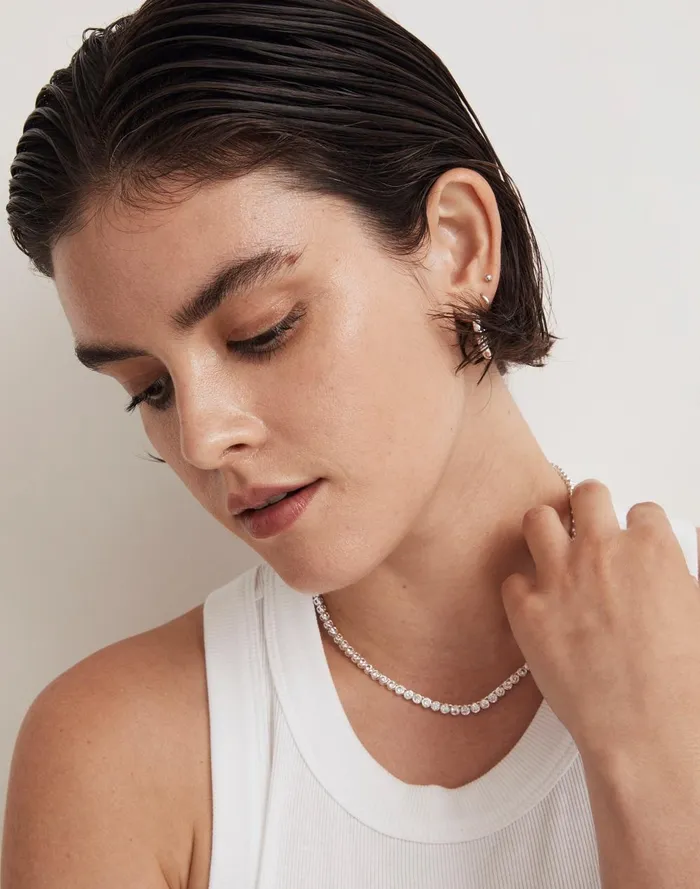 Women Jewelry Madewell The Tennis Collection Bezel Set Crystal Necklace