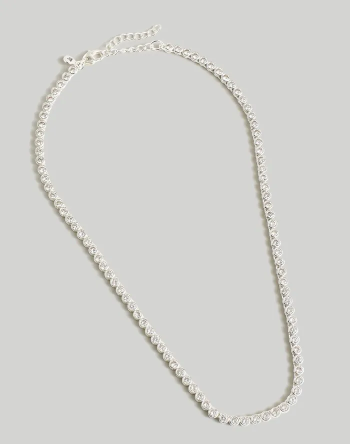 Women Jewelry Madewell The Tennis Collection Bezel Set Crystal Necklace