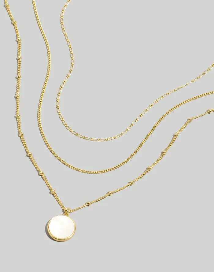 Women Jewelry Madewell ThreePack Mother Of Pearl Necklace Set