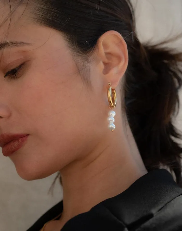 Women Jewelry Madewell TSEATJEWELRY BEE HOOP EARRINGS