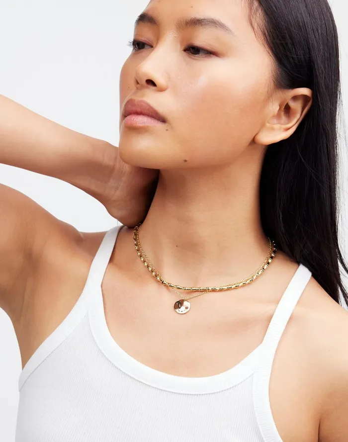 Women Jewelry Madewell TwoPack Beaded Pendant Necklace Set