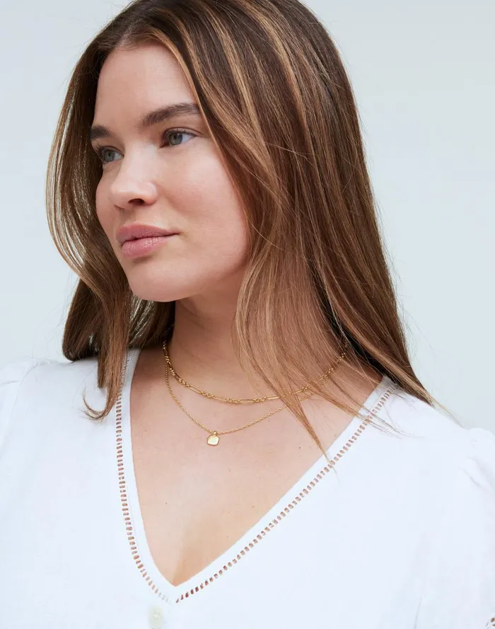 Women Jewelry Madewell TwoPack MotherOfPearl Necklace Set