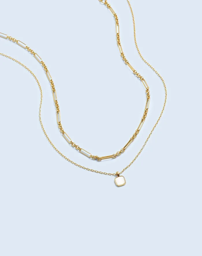 Women Jewelry Madewell TwoPack MotherOfPearl Necklace Set