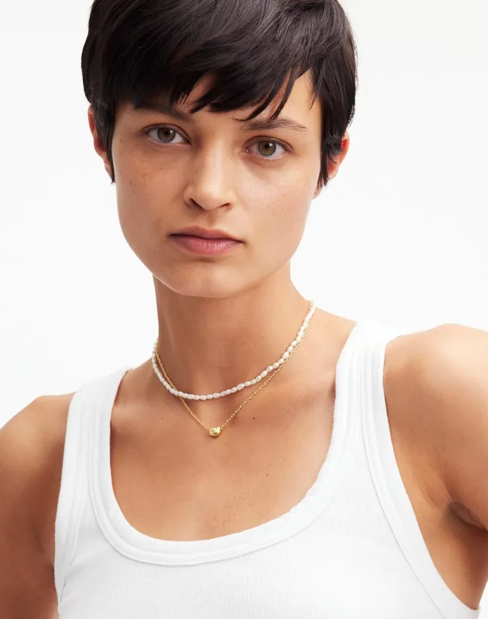 Women Jewelry Madewell TwoPack Pearl Shell Necklace Set