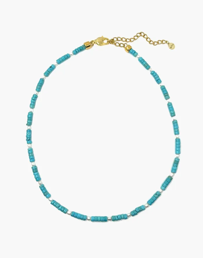 Women Jewelry Madewell X MIJU Turquoise Beaded Del Mar Necklace