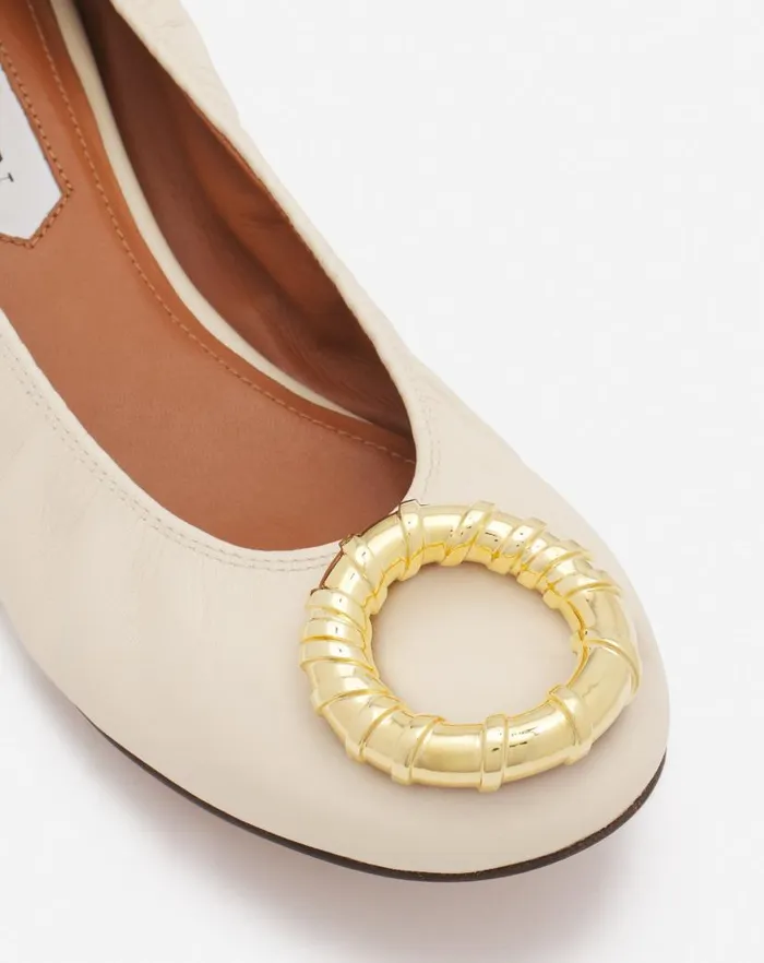Women Lanvin Ballerinas Mlodie Leather Ballerina Flat Beige 2 Women Lanvin Ballerinas Mlodie Leather Ballerina Flat Beige 2