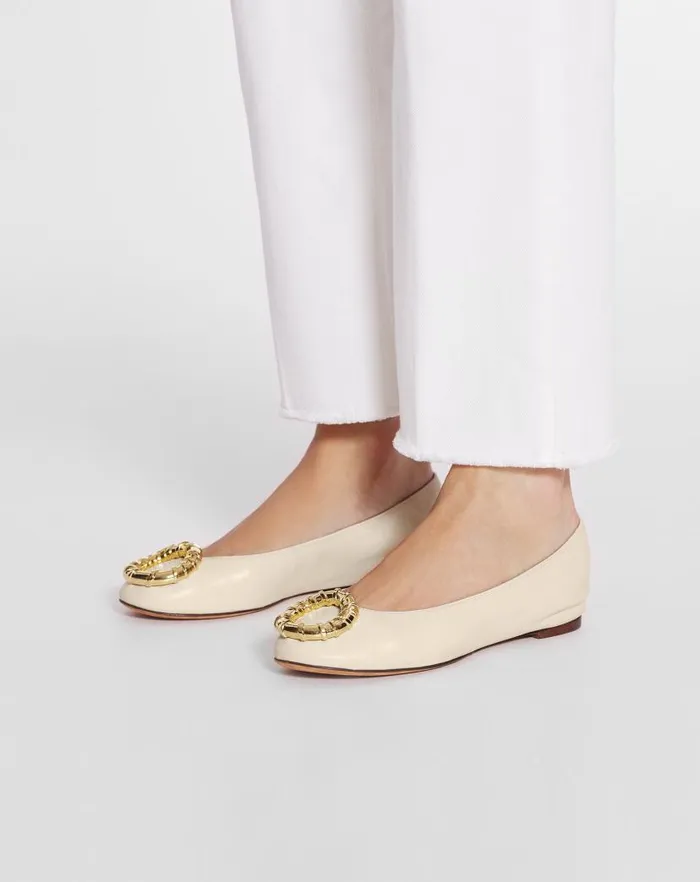 Women Lanvin Ballerinas Mlodie Leather Ballerina Flat Beige 2 Women Lanvin Ballerinas Mlodie Leather Ballerina Flat Beige 2