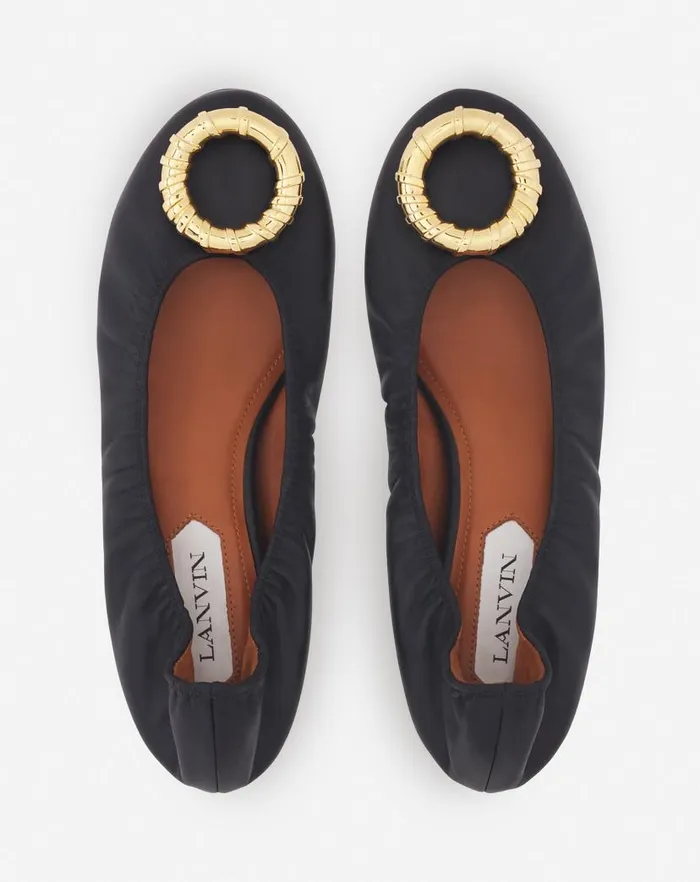 Women Lanvin Ballerinas Mlodie Leather Ballerina Flat Black Women Lanvin Ballerinas Mlodie Leather Ballerina Flat Black
