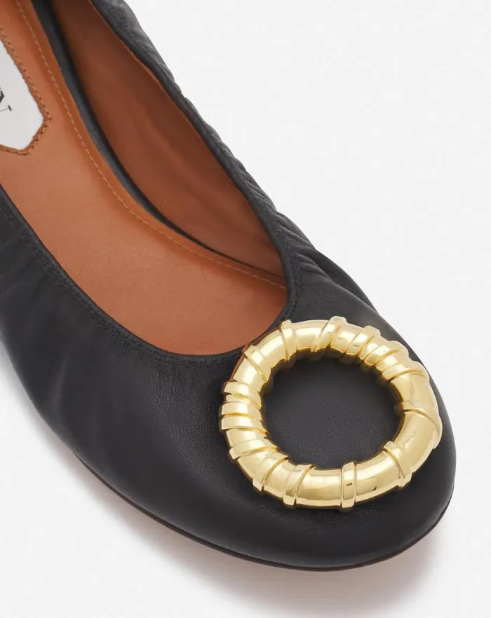 Women Lanvin Ballerinas Mlodie Leather Ballerina Flat Black Women Lanvin Ballerinas Mlodie Leather Ballerina Flat Black