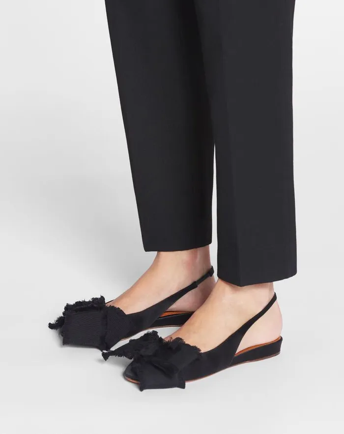 Women Lanvin Ballerinas Slingback Ballerina Flat In Satin Black Women Lanvin Ballerinas Slingback Ballerina Flat In Satin Black