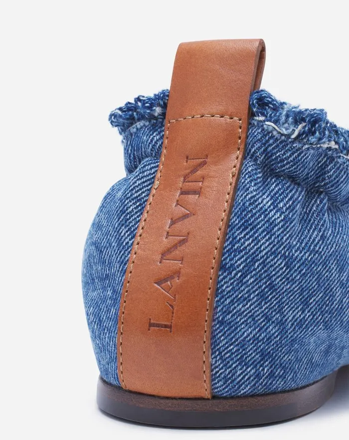 Women Lanvin Ballerinas The Ballerina Flat In Denim Denim Blue Women Lanvin Ballerinas The Ballerina Flat In Denim Denim Blue