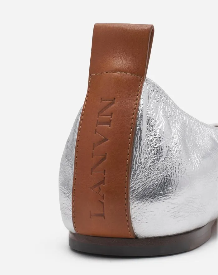 Women Lanvin Ballerinas The Ballerina Flat In Metallic Leather Silver