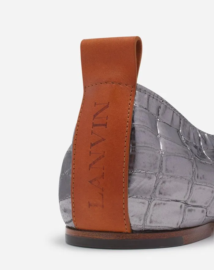 Women Lanvin Ballerinas The Ballerina In Crocodileeffect Leather Silver Women Lanvin Ballerinas The Ballerina In Crocodileeffect Leather Silver