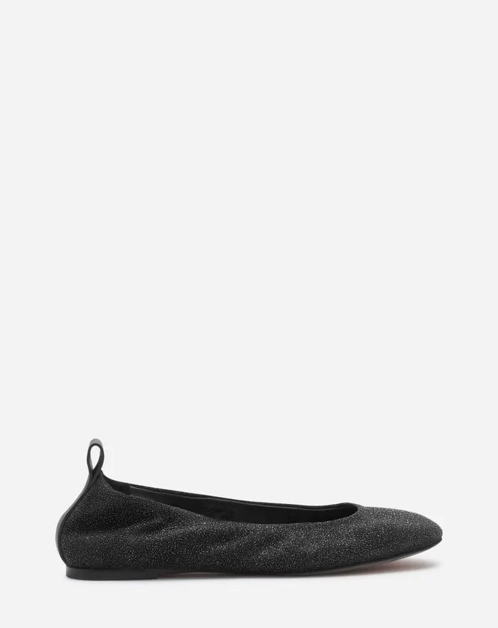 Women Lanvin Ballerinas The Glittery Suede Ballerina Flat Black